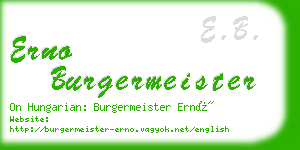 erno burgermeister business card